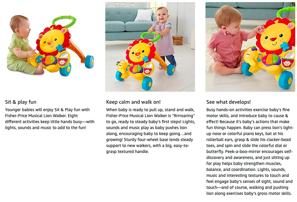 fisher price baby musical activity toys lion walker learning 宝宝学步车